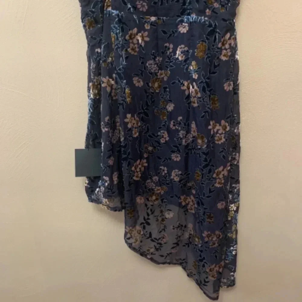 Lulus Evenings with You Dark Teal Floral Velvet Asymmetrical Dress - Picture 10 of 16